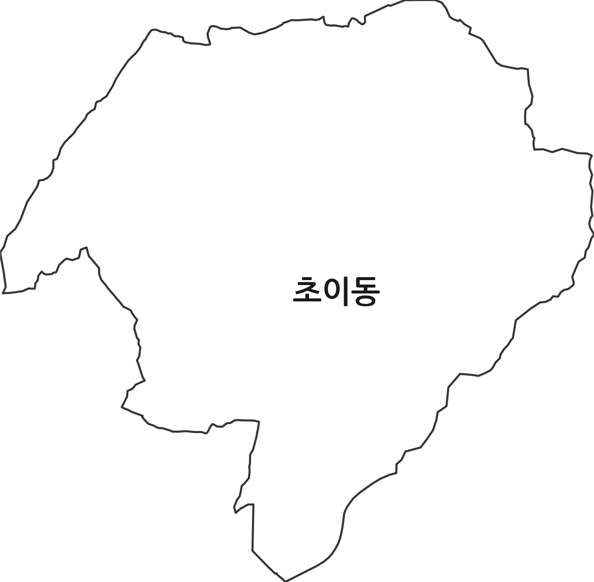 경기도 하남시 초이동 행정동 행정구역 경계 지도