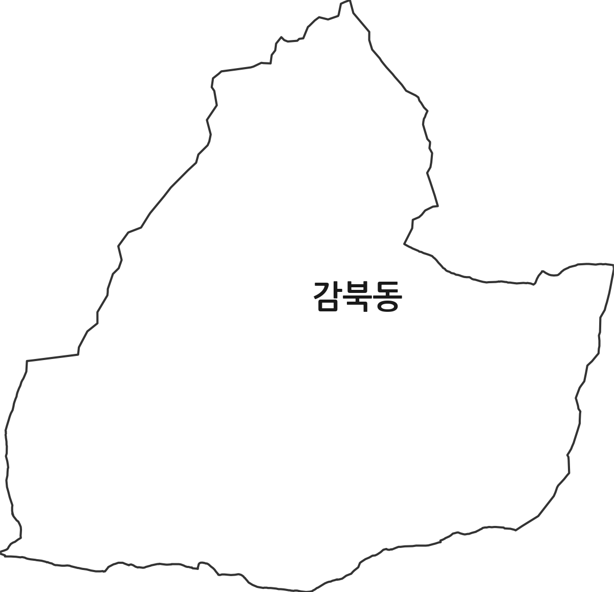경기도 하남시 감북동 법정동 행정구역 경계 지도