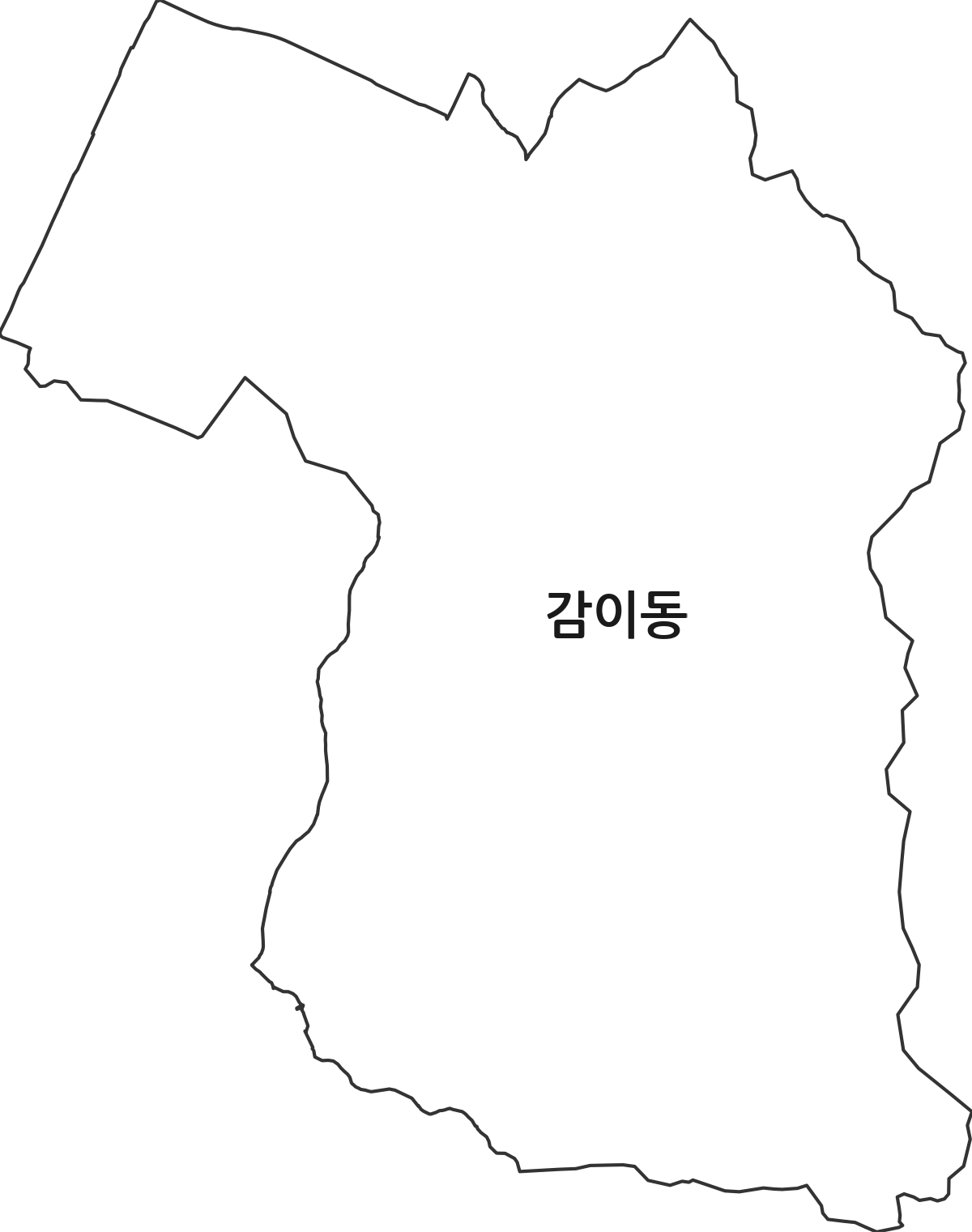 경기도 하남시 감이동 법정동 행정구역 경계 지도