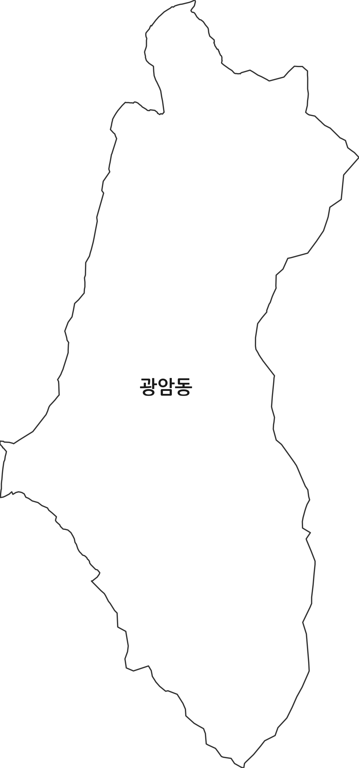 경기도 하남시 광암동 법정동 행정구역 경계 지도