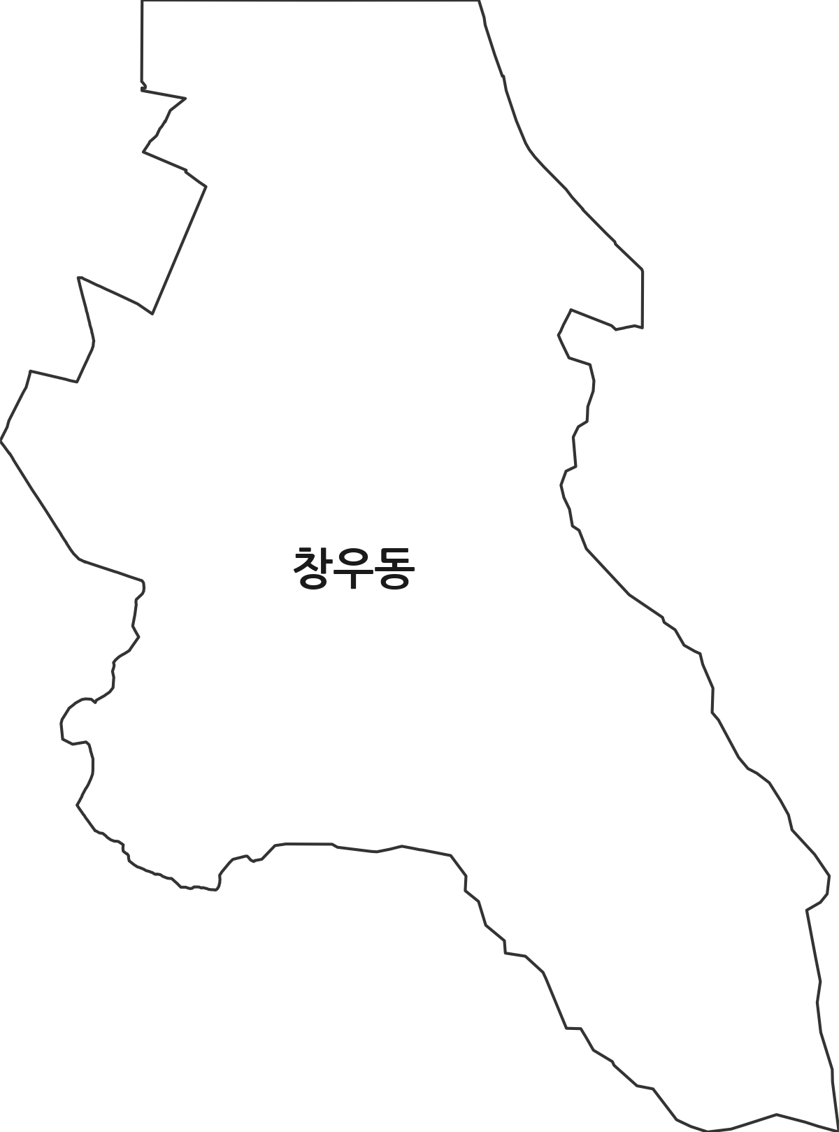경기도 하남시 창우동 법정동 행정구역 경계 지도