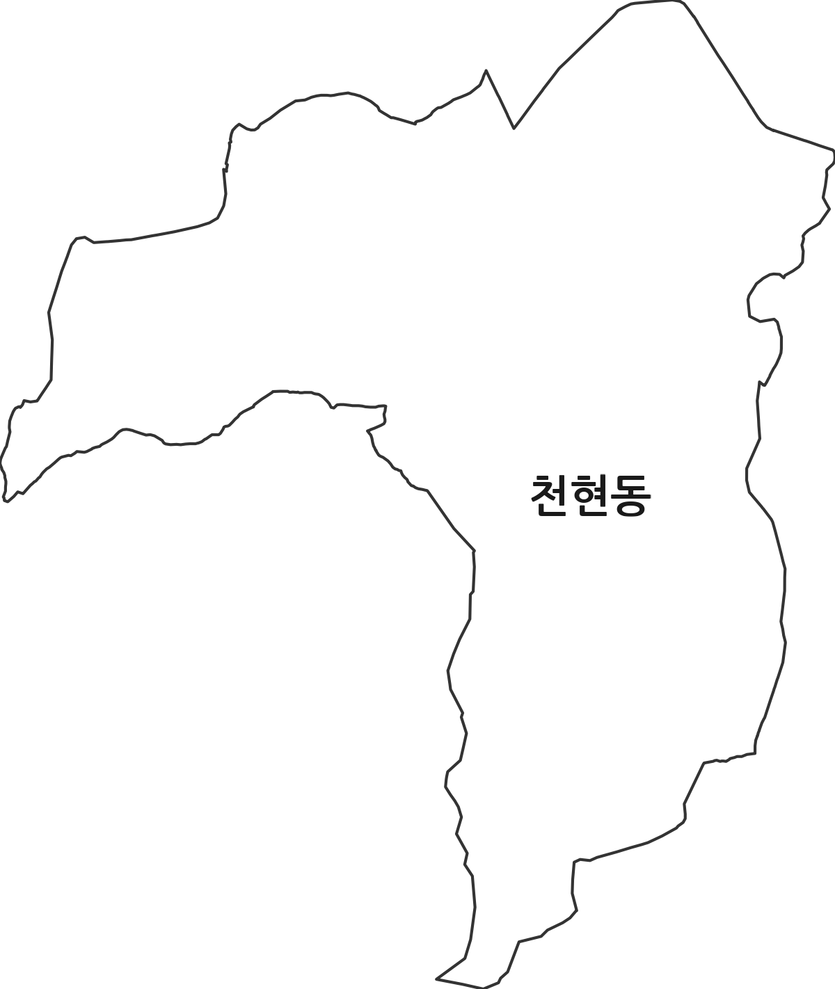 경기도 하남시 천현동 법정동 행정구역 경계 지도