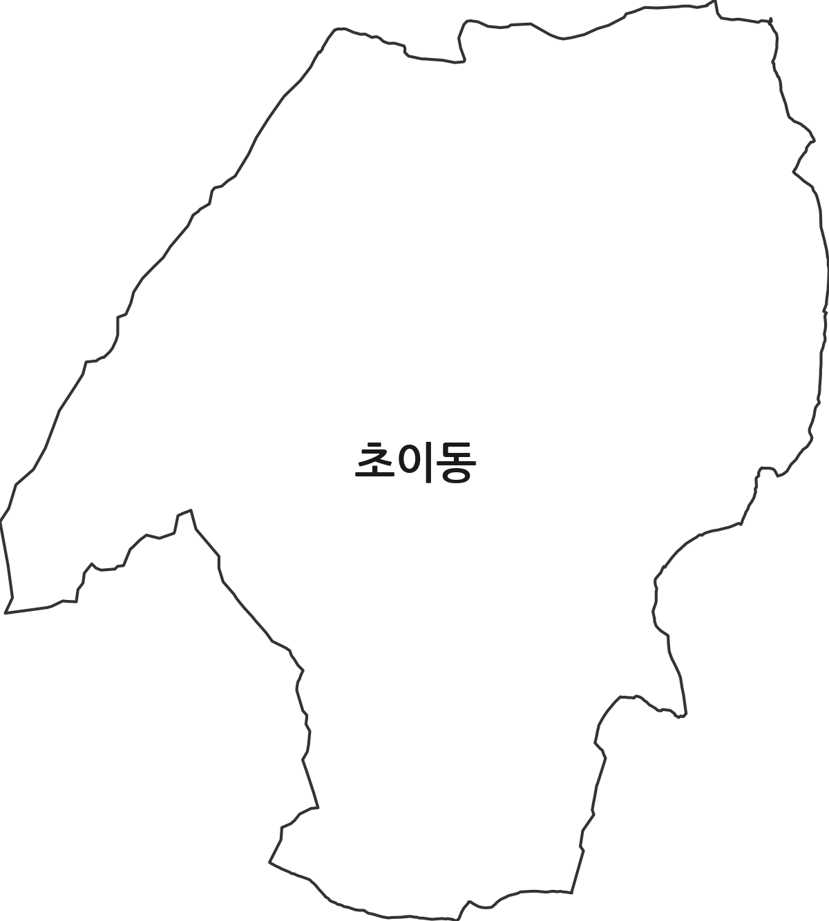 경기도 하남시 초이동 법정동 행정구역 경계 지도