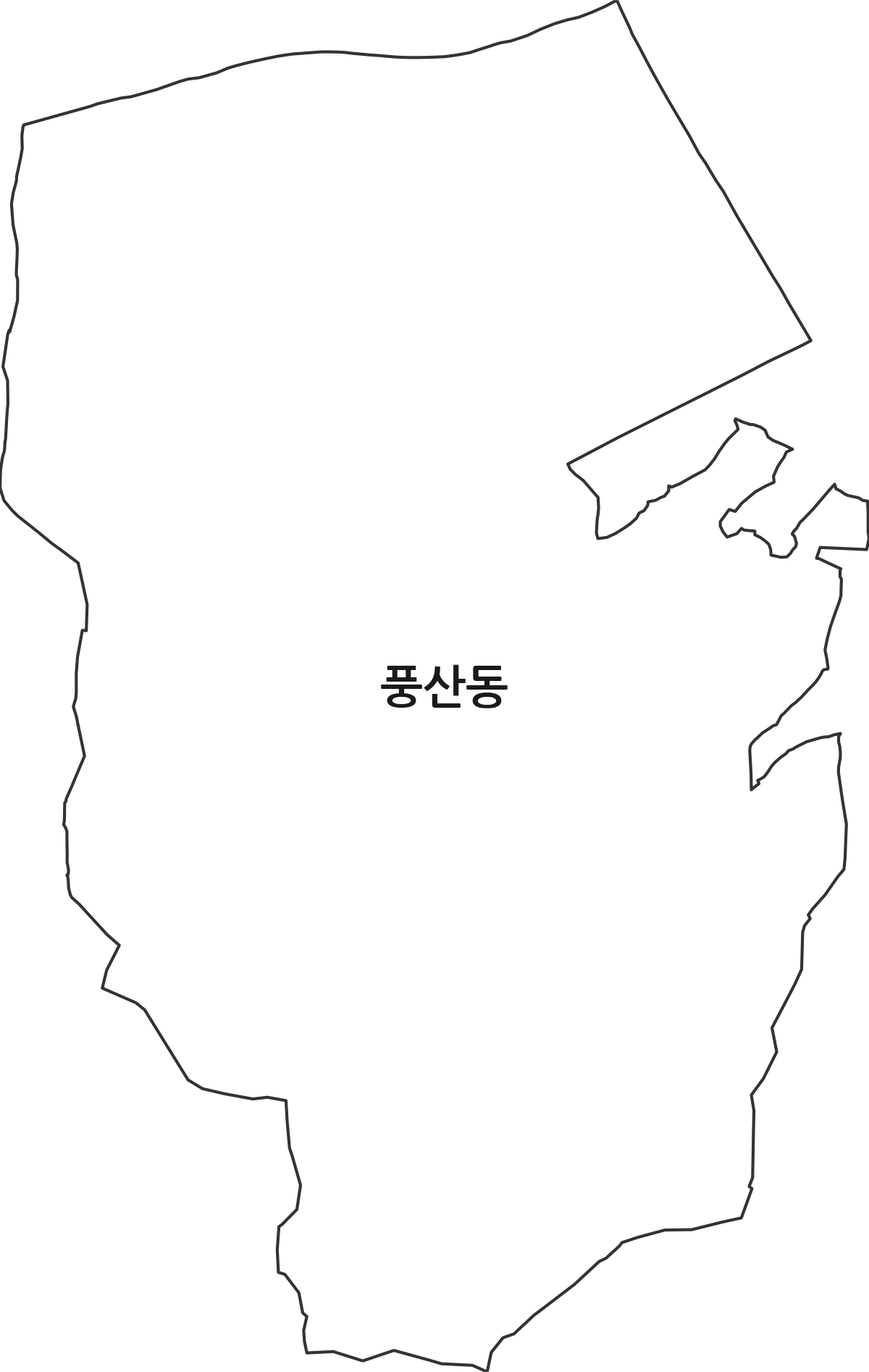 경기도 하남시 풍산동 법정동 행정구역 경계 지도