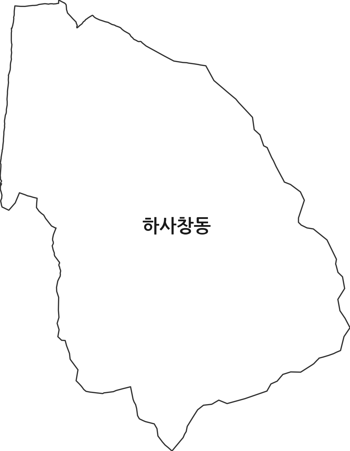 경기도 하남시 하사창동 법정동 행정구역 경계 지도