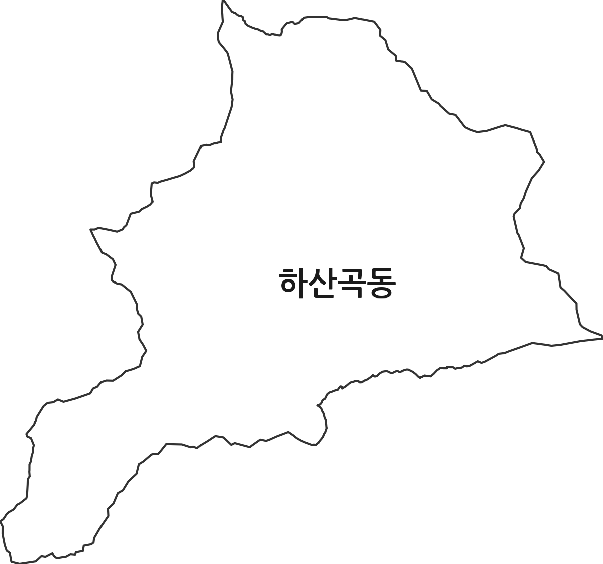 경기도 하남시 하산곡동 법정동 행정구역 경계 지도