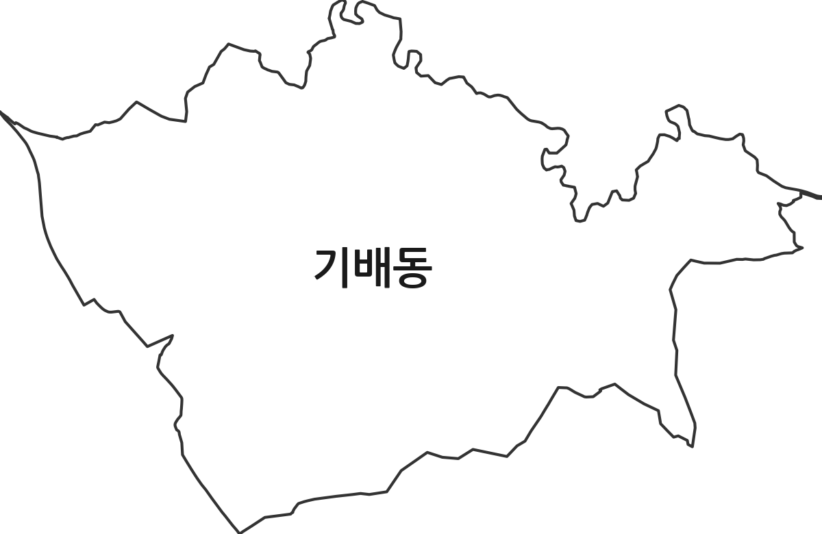경기도 화성시 효행구 기배동 행정동 행정구역 경계 지도