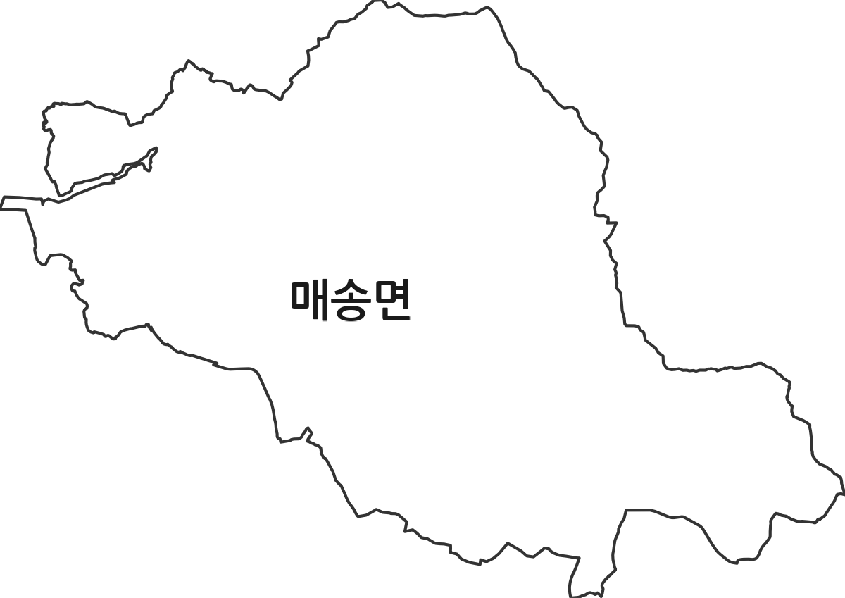 경기도 화성시 효행구 매송면 행정동 행정구역 경계 지도