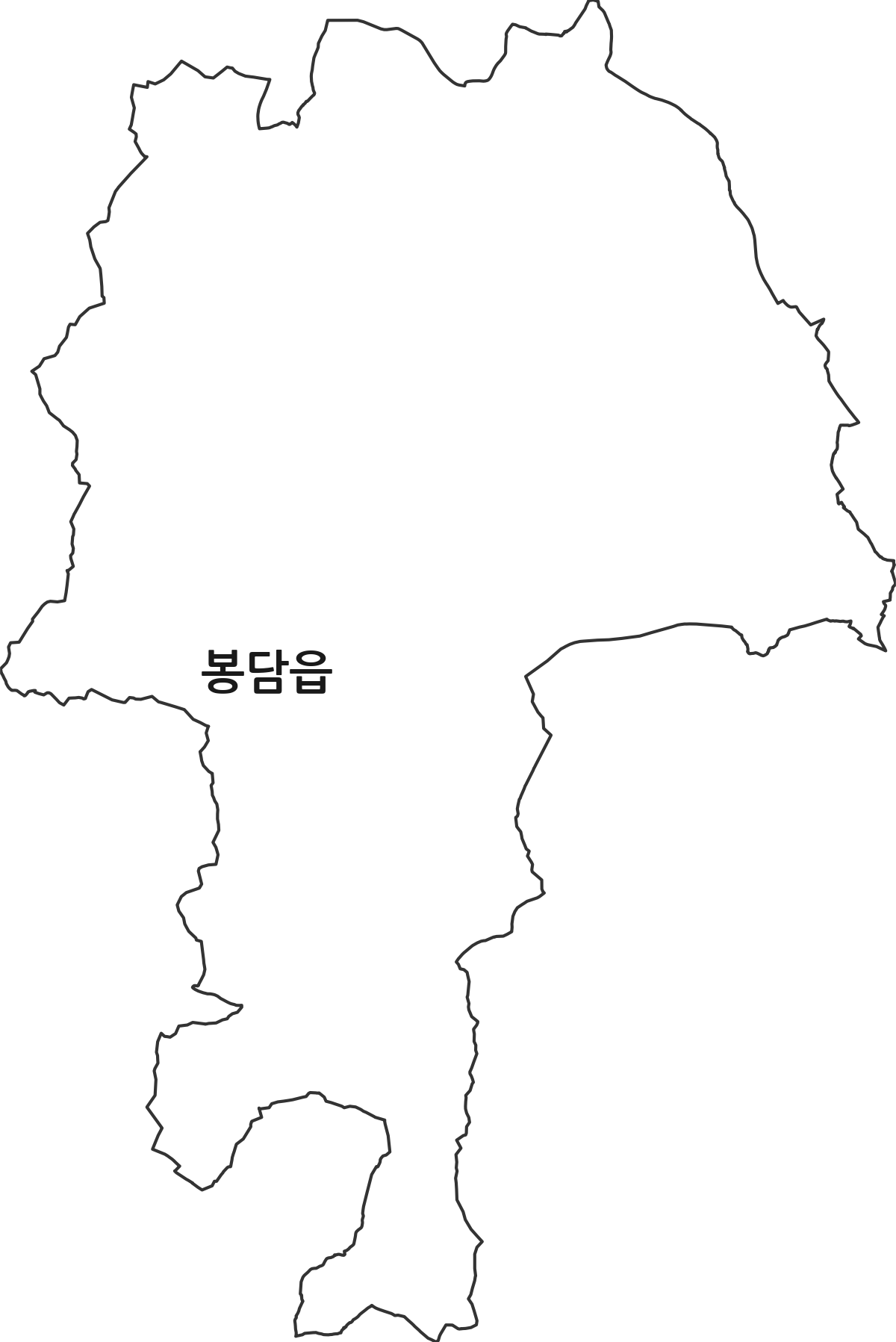 경기도 화성시 효행구 봉담읍 행정동 행정구역 경계 지도
