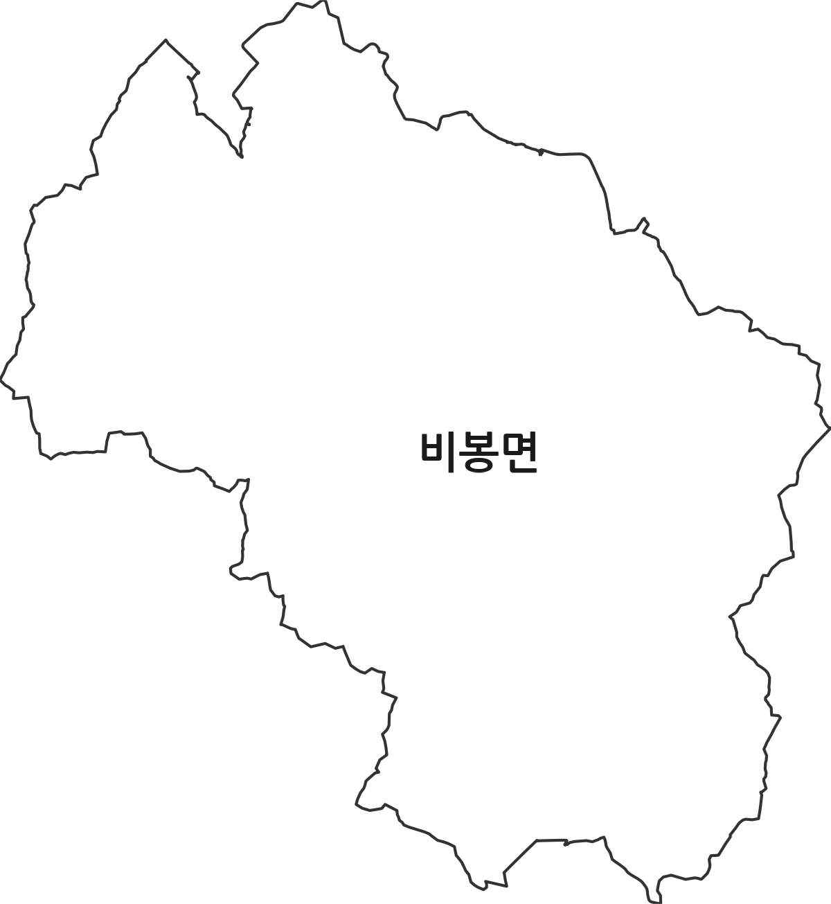 경기도 화성시 효행구 비봉면 행정동 행정구역 경계 지도