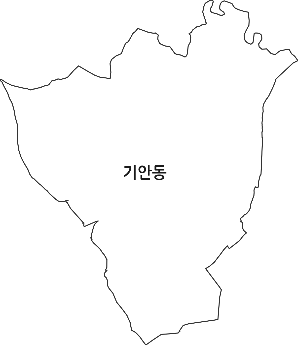 경기도 화성시 효행구 기안동 법정동 행정구역 경계 지도