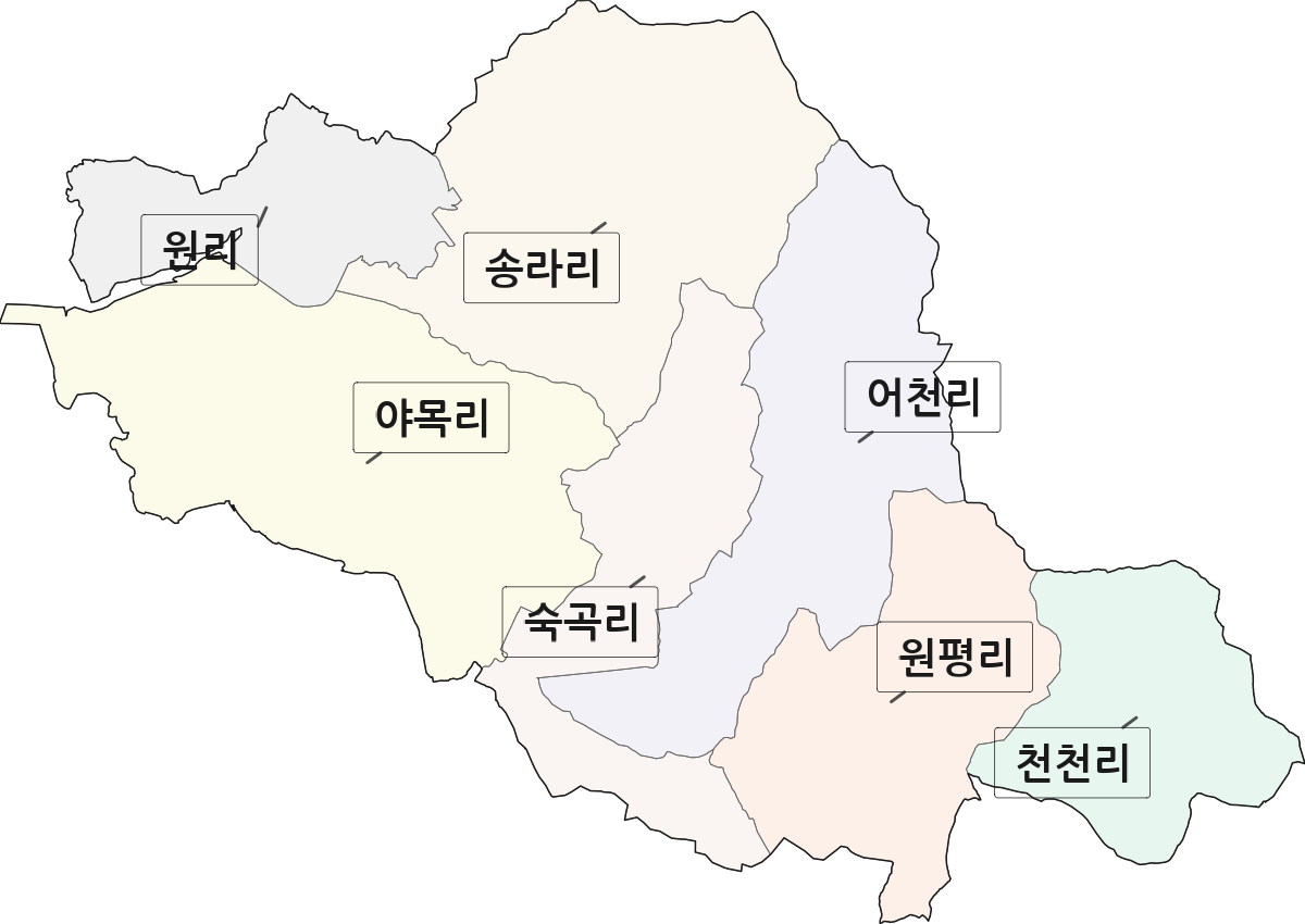 경기도 화성시 효행구 매송면 법정동 리 구분 행정구역 경계 지도