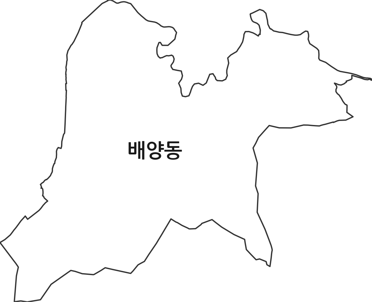 경기도 화성시 효행구 배양동 법정동 행정구역 경계 지도