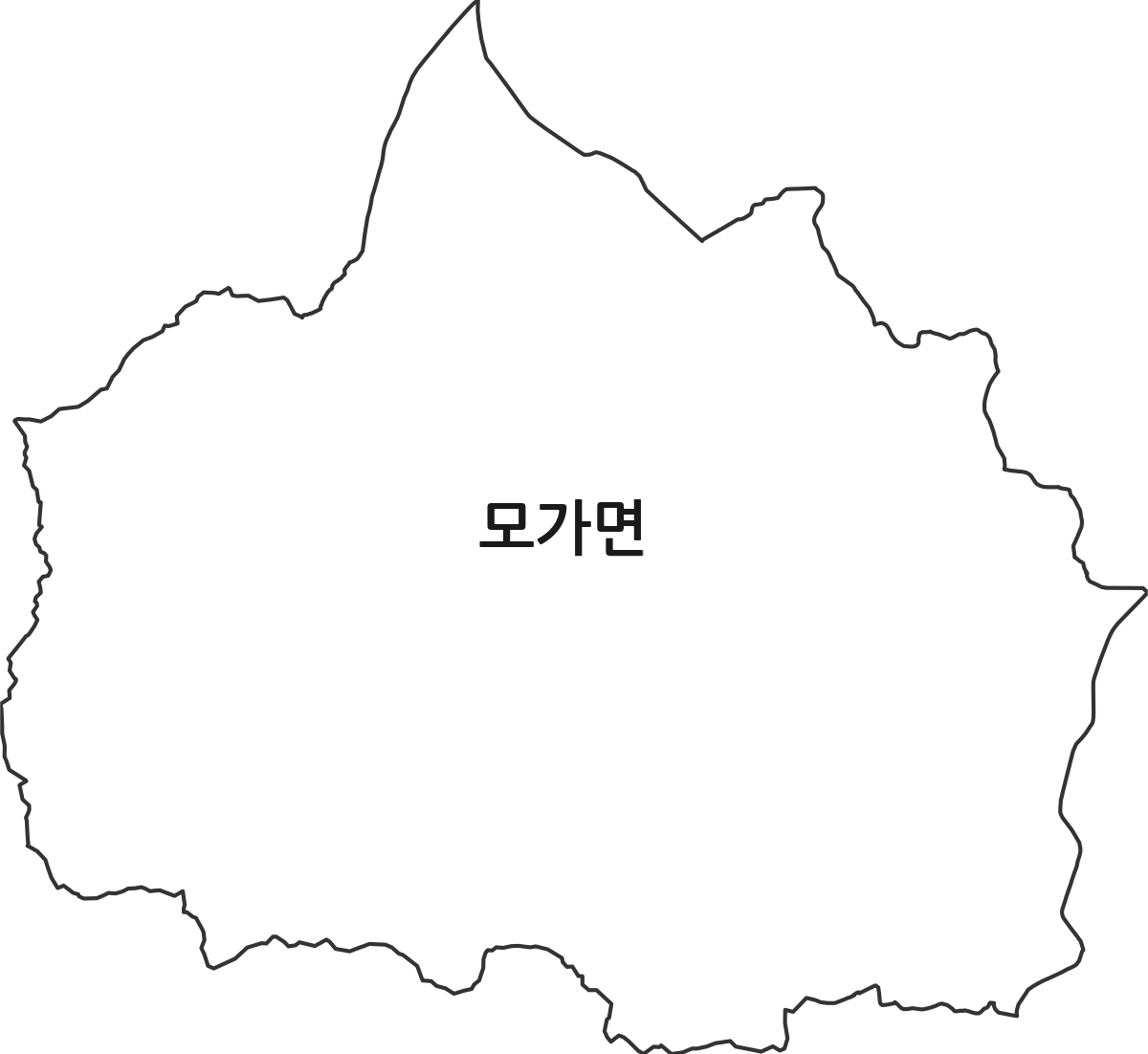 경기도 이천시 모가면 행정동 행정구역 경계 지도