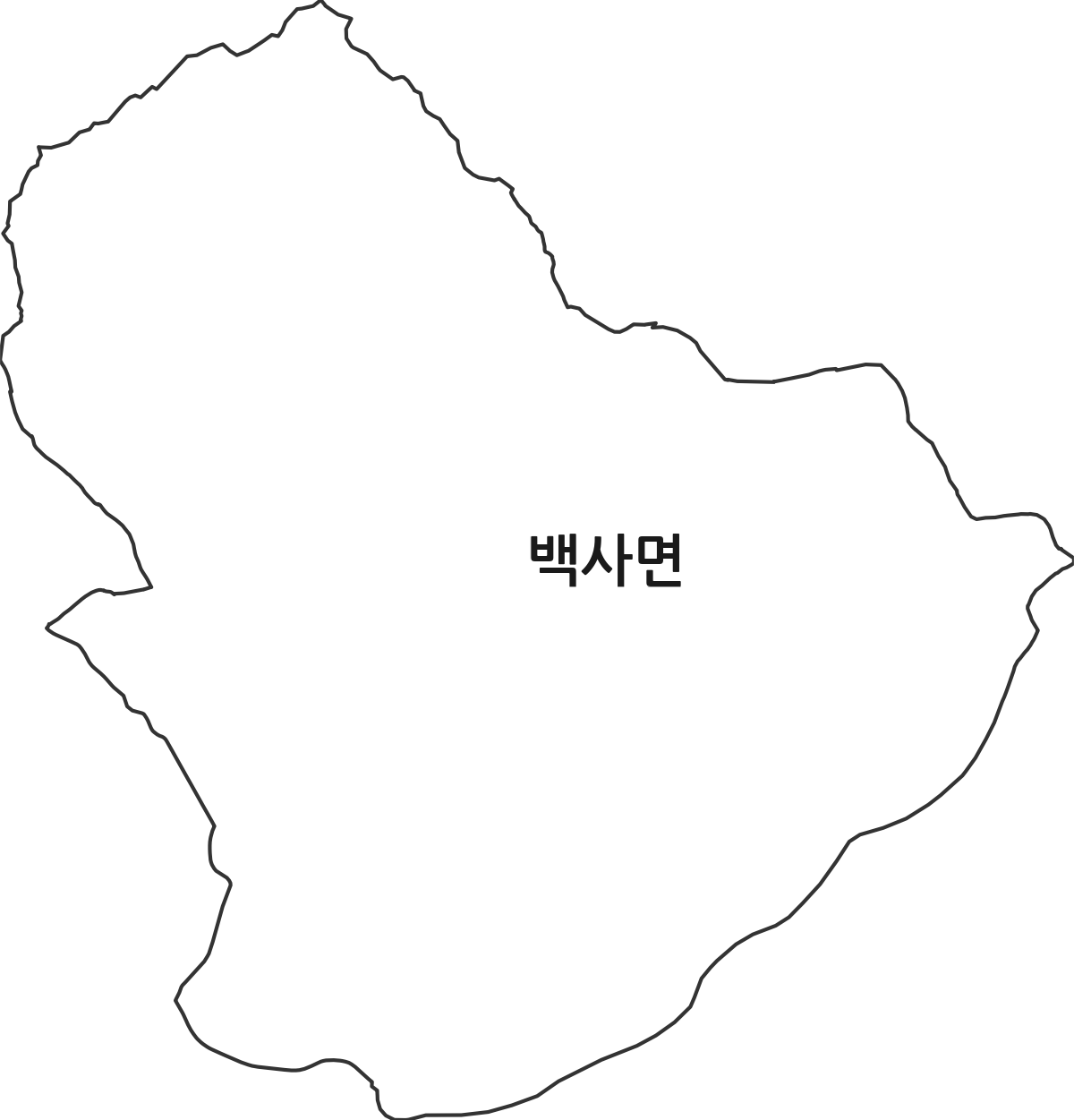 경기도 이천시 백사면 행정동 행정구역 경계 지도