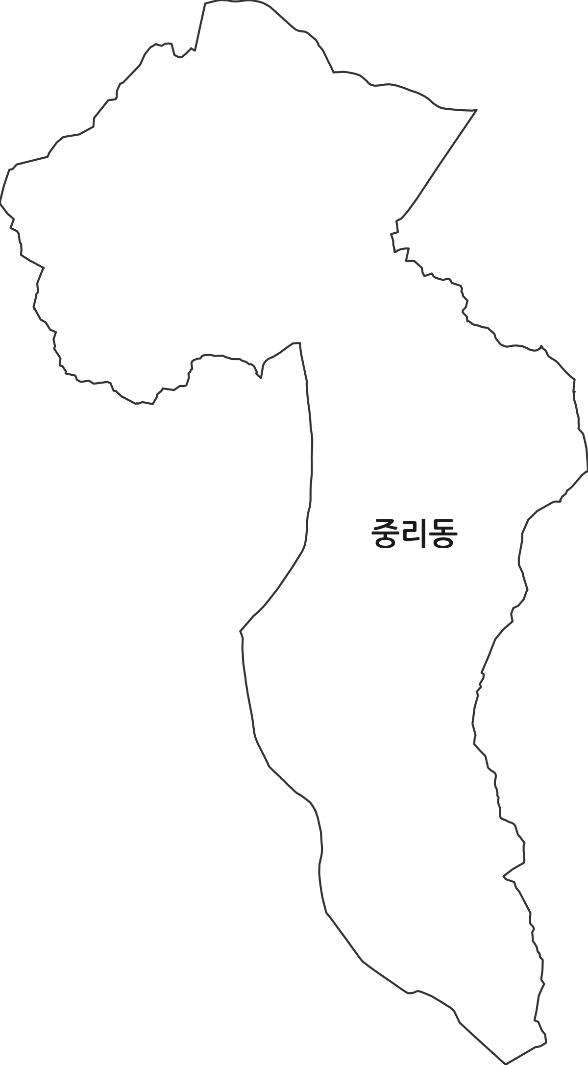 경기도 이천시 중리동 행정동 행정구역 경계 지도