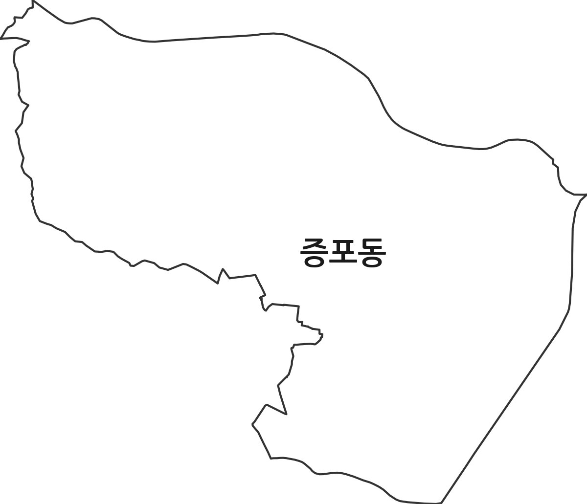 경기도 이천시 증포동 행정동 행정구역 경계 지도