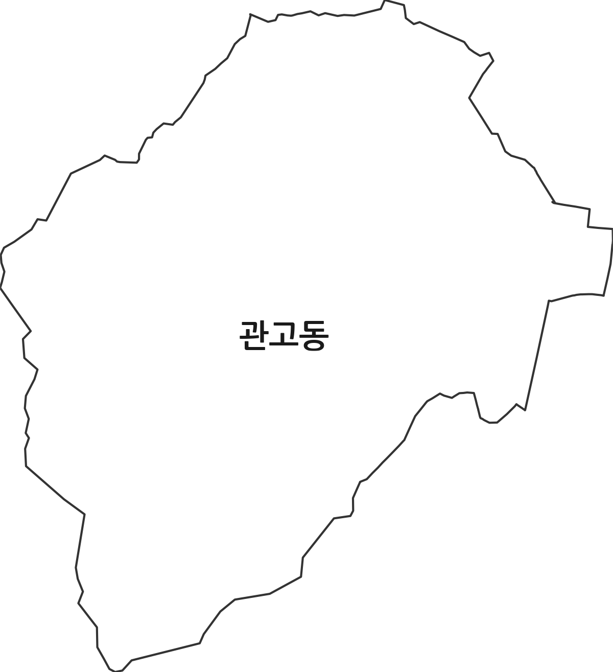 경기도 이천시 관고동 법정동 행정구역 경계 지도