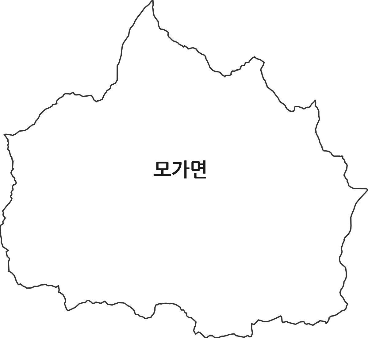경기도 이천시 모가면 법정동 행정구역 경계 지도