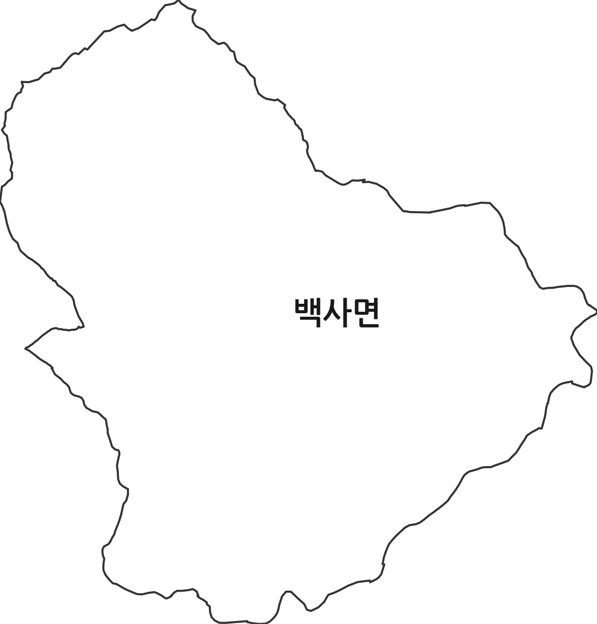 경기도 이천시 백사면 법정동 행정구역 경계 지도