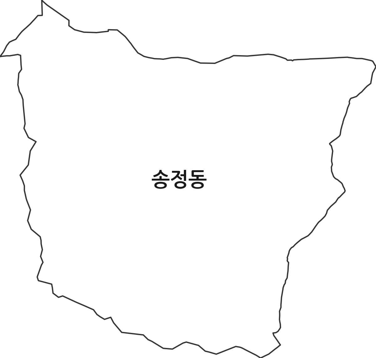 경기도 이천시 송정동 법정동 행정구역 경계 지도