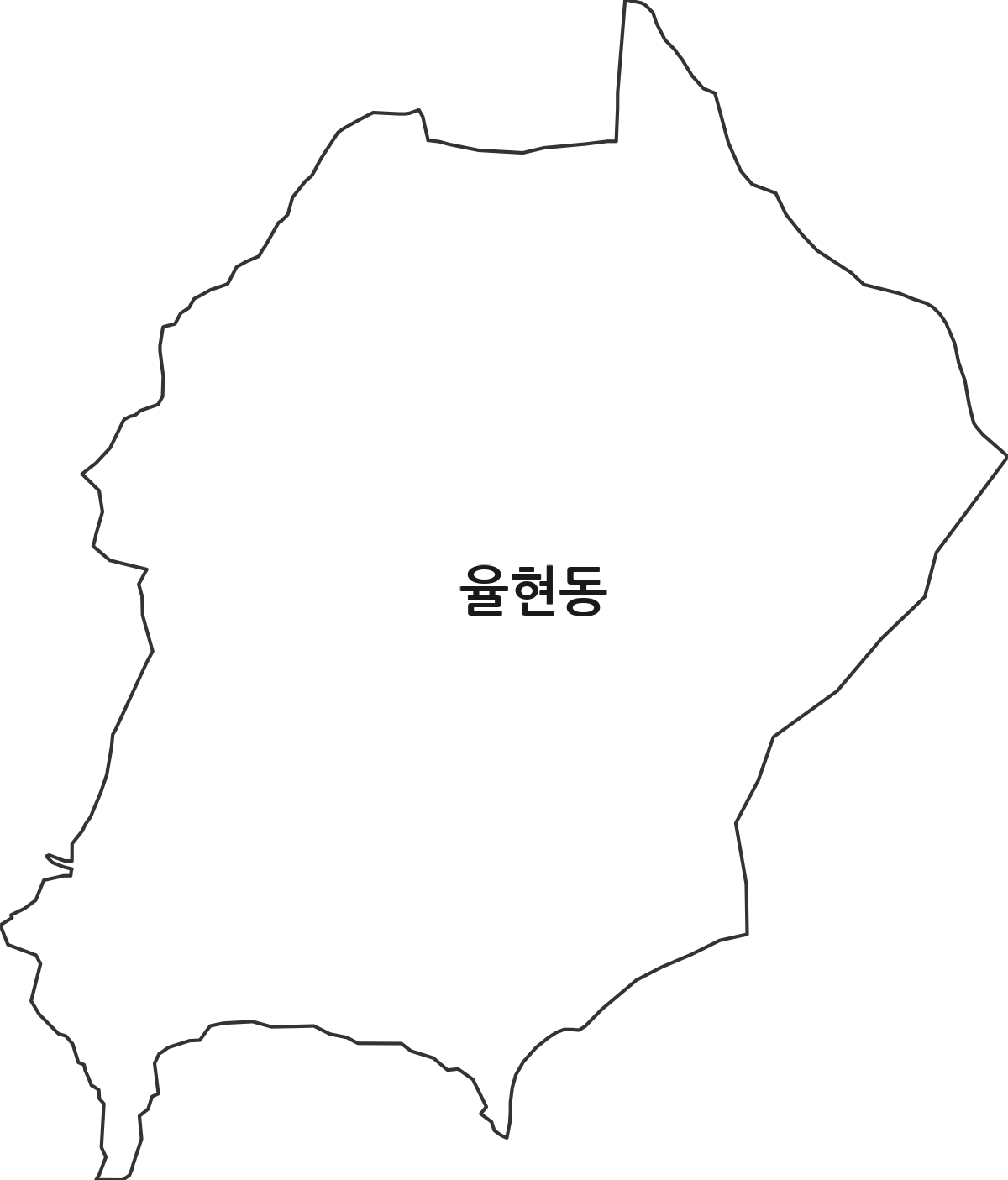 경기도 이천시 율현동 법정동 행정구역 경계 지도