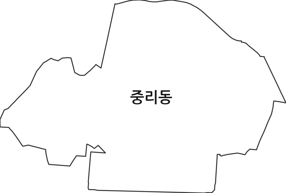 경기도 이천시 중리동 법정동 행정구역 경계 지도
