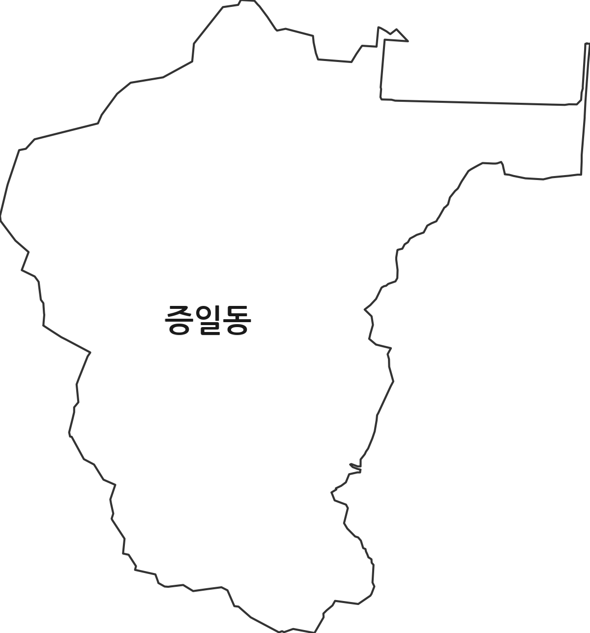 경기도 이천시 증일동 법정동 행정구역 경계 지도