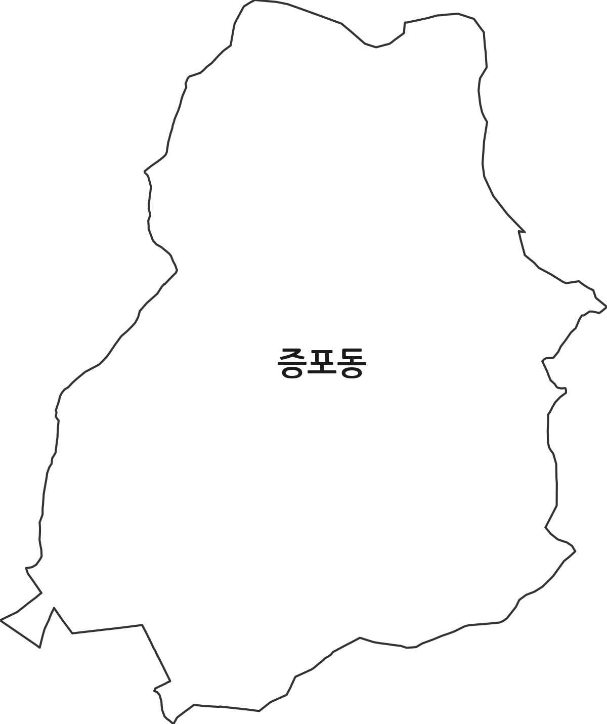 경기도 이천시 증포동 법정동 행정구역 경계 지도