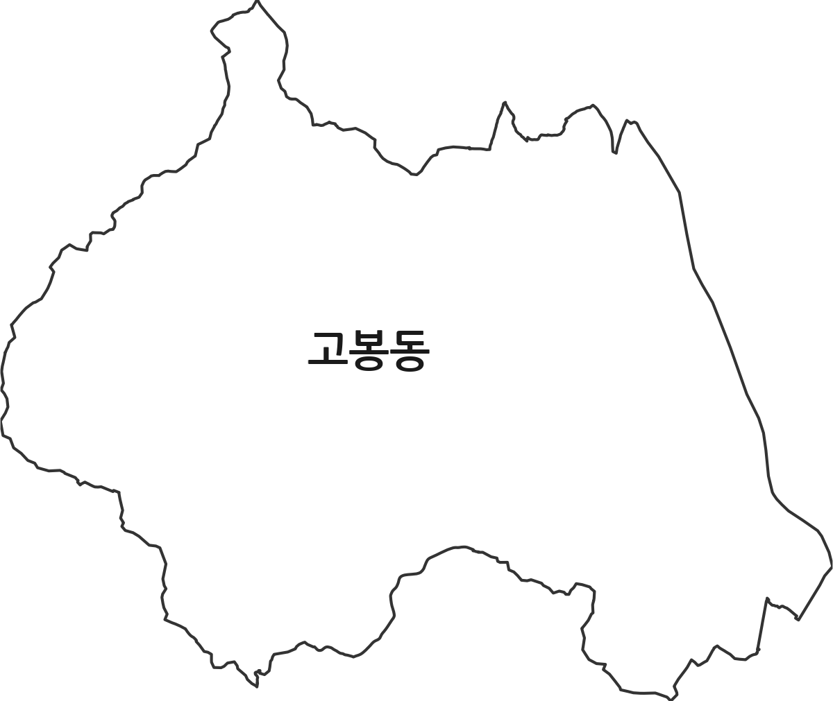 경기도 고양시 일산동구 고봉동 행정동 행정구역 경계 지도