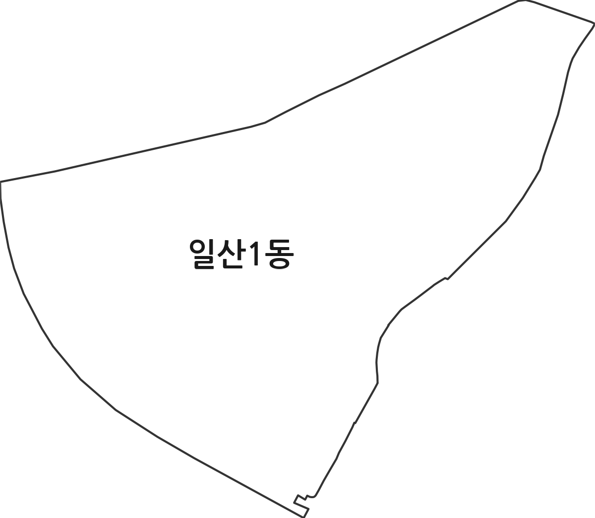 경기도 고양시 일산서구 일산1동 행정동 행정구역 경계 지도