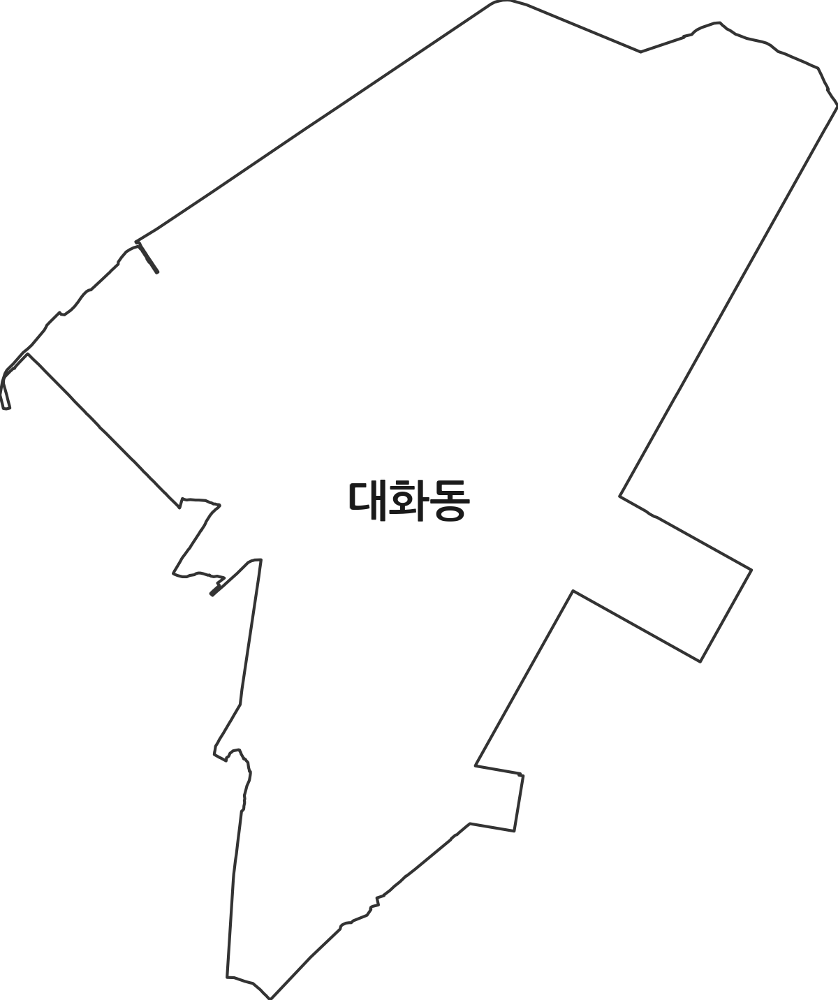 경기도 고양시 일산서구 대화동 법정동 행정구역 경계 지도