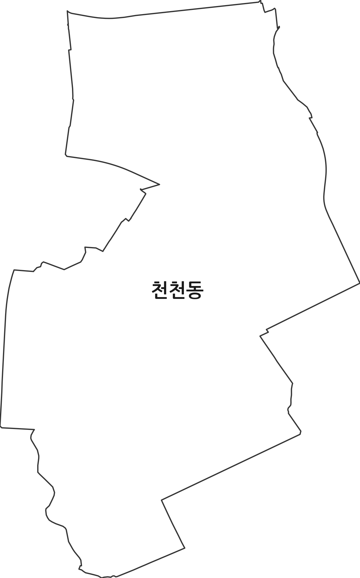 경기도 수원시 장안구 천천동 법정동 행정구역 경계 지도