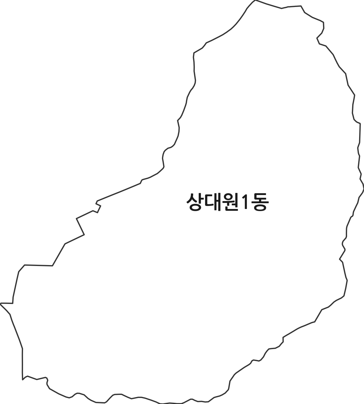경기도 성남시 중원구 상대원1동 행정동 행정구역 경계 지도