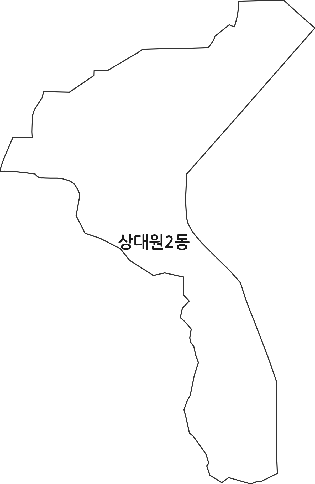 경기도 성남시 중원구 상대원2동 행정동 행정구역 경계 지도
