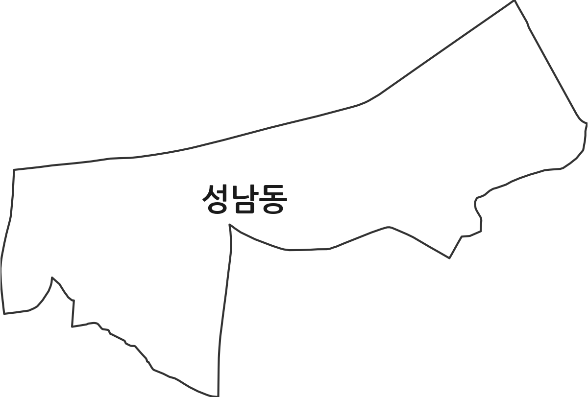경기도 성남시 중원구 성남동 행정동 행정구역 경계 지도