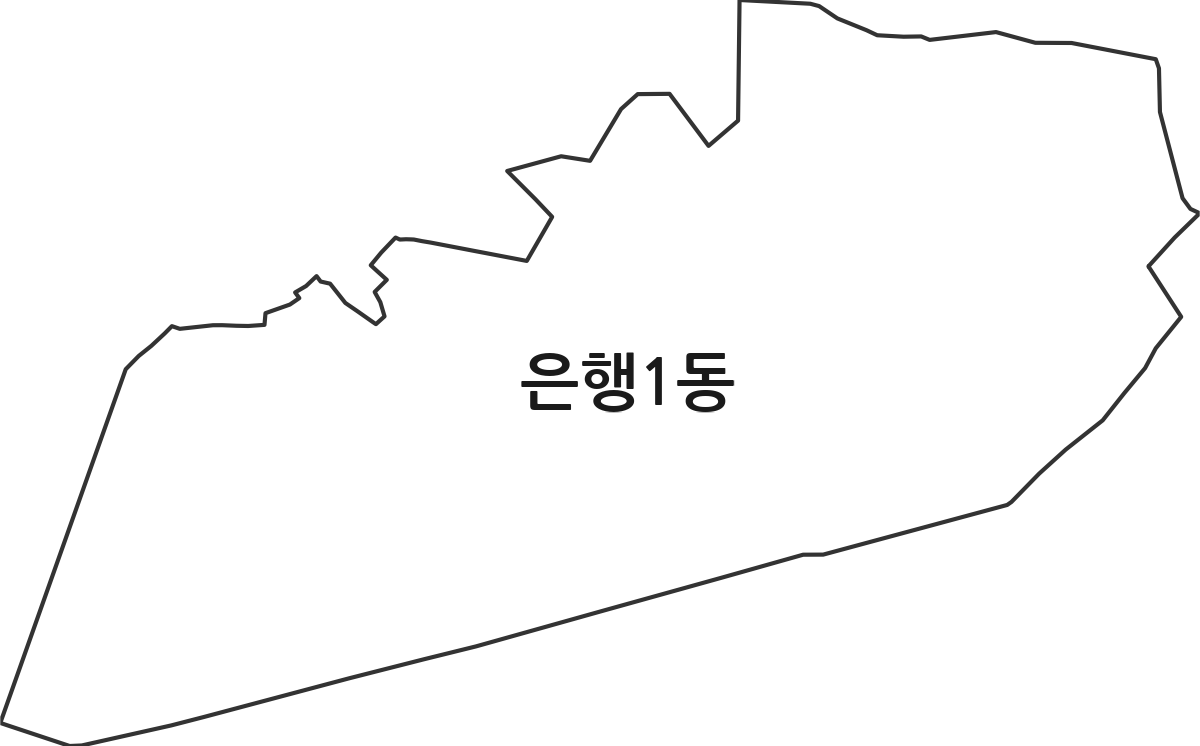 경기도 성남시 중원구 은행1동 행정동 행정구역 경계 지도