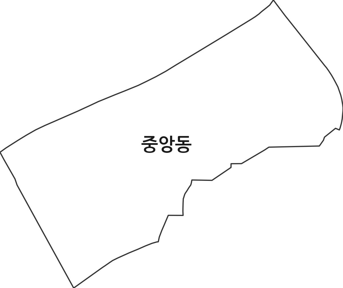 경기도 성남시 중원구 중앙동 행정동 행정구역 경계 지도