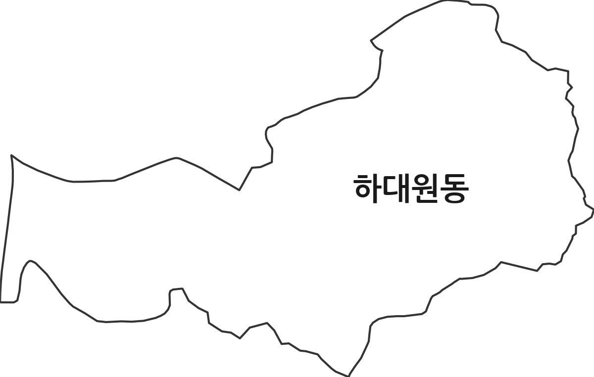 경기도 성남시 중원구 하대원동 행정동 행정구역 경계 지도