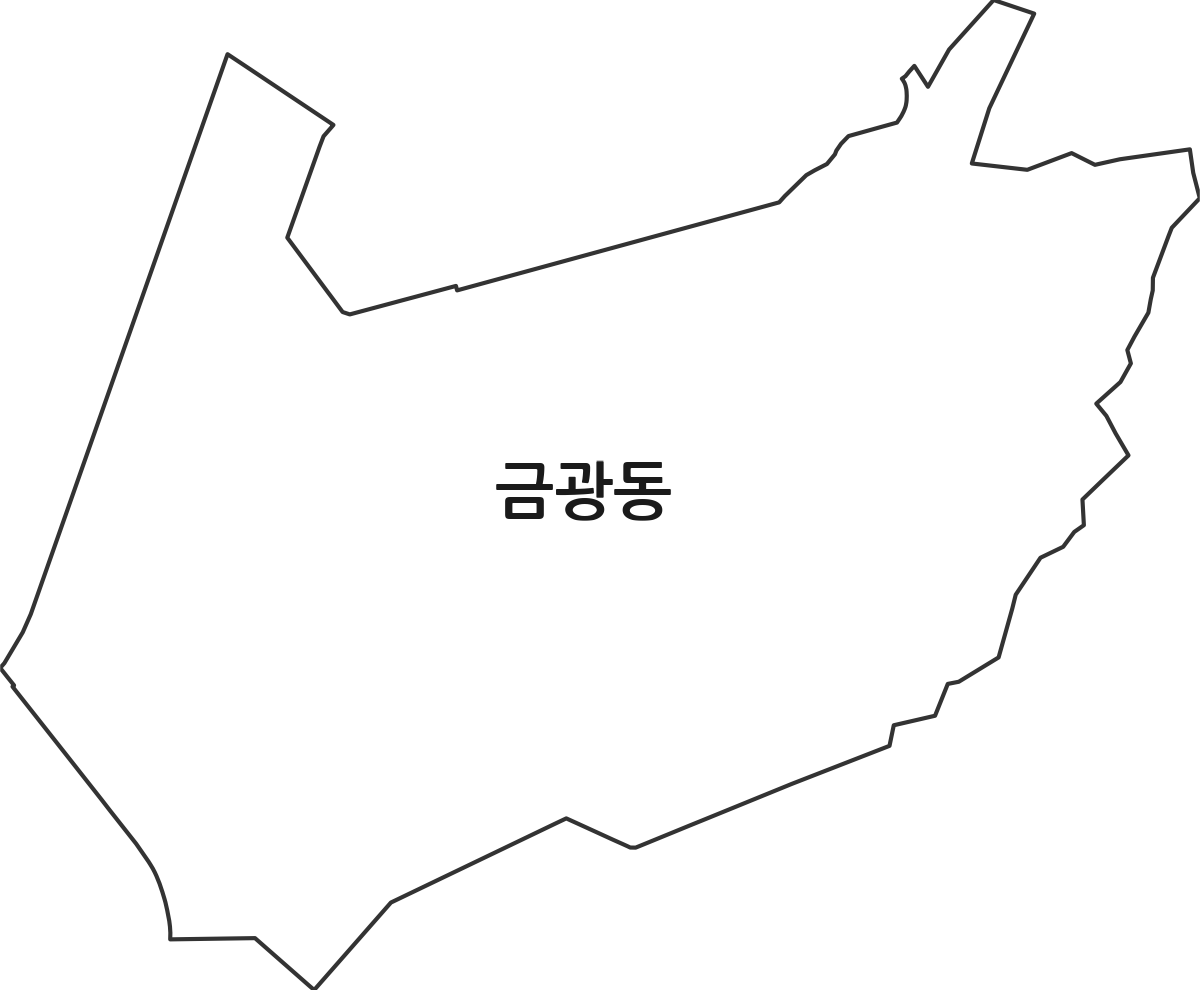 경기도 성남시 중원구 금광동 법정동 행정구역 경계 지도