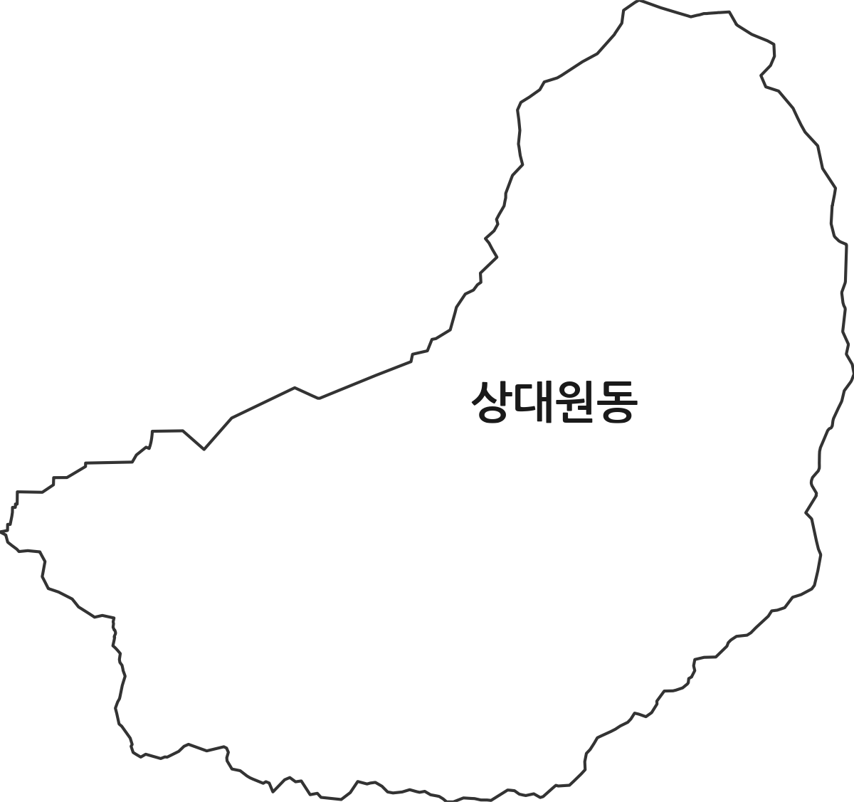 경기도 성남시 중원구 상대원동 법정동 행정구역 경계 지도