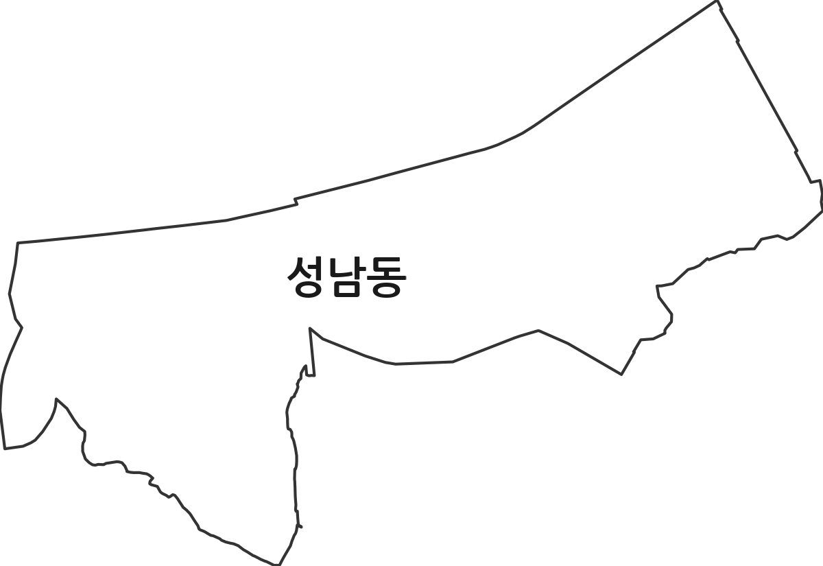 경기도 성남시 중원구 성남동 법정동 행정구역 경계 지도