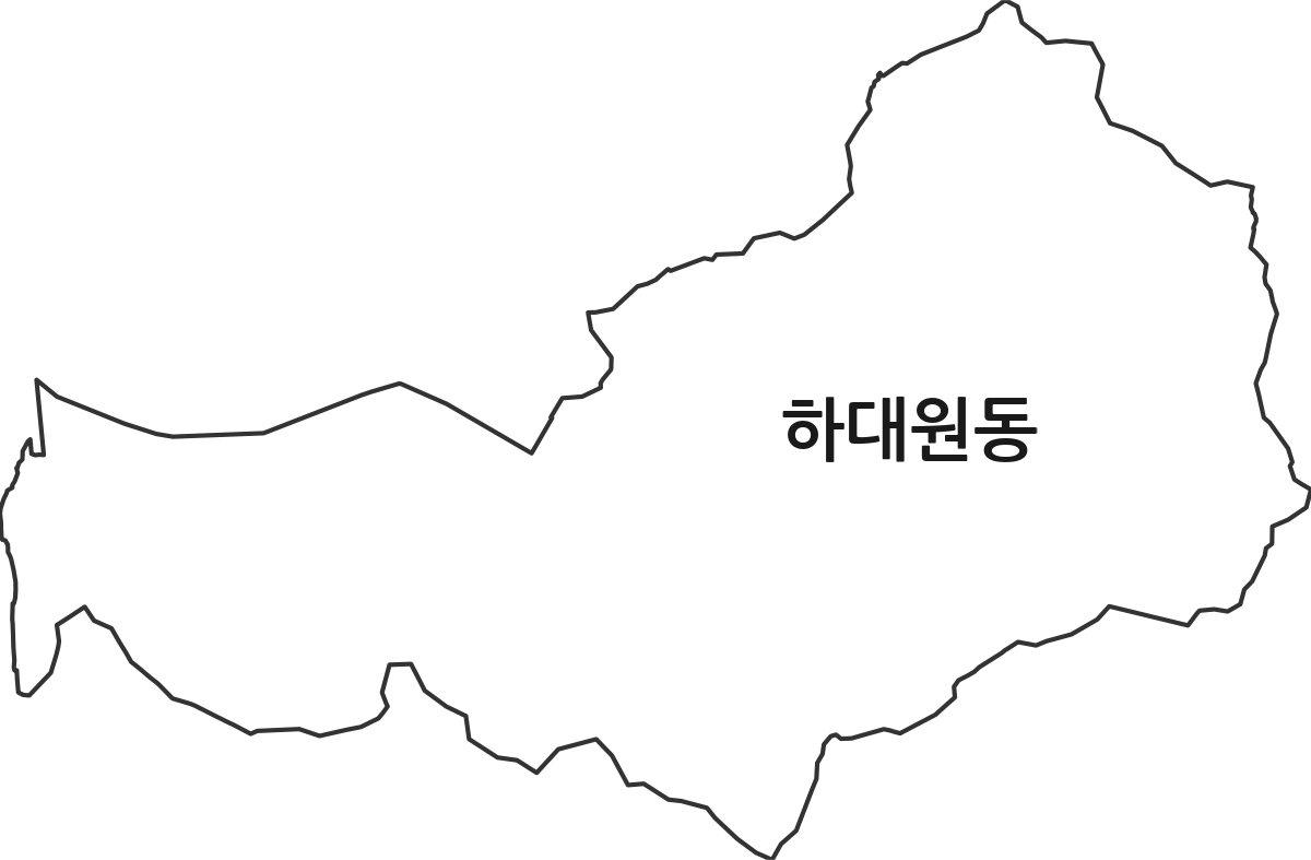 경기도 성남시 중원구 하대원동 법정동 행정구역 경계 지도