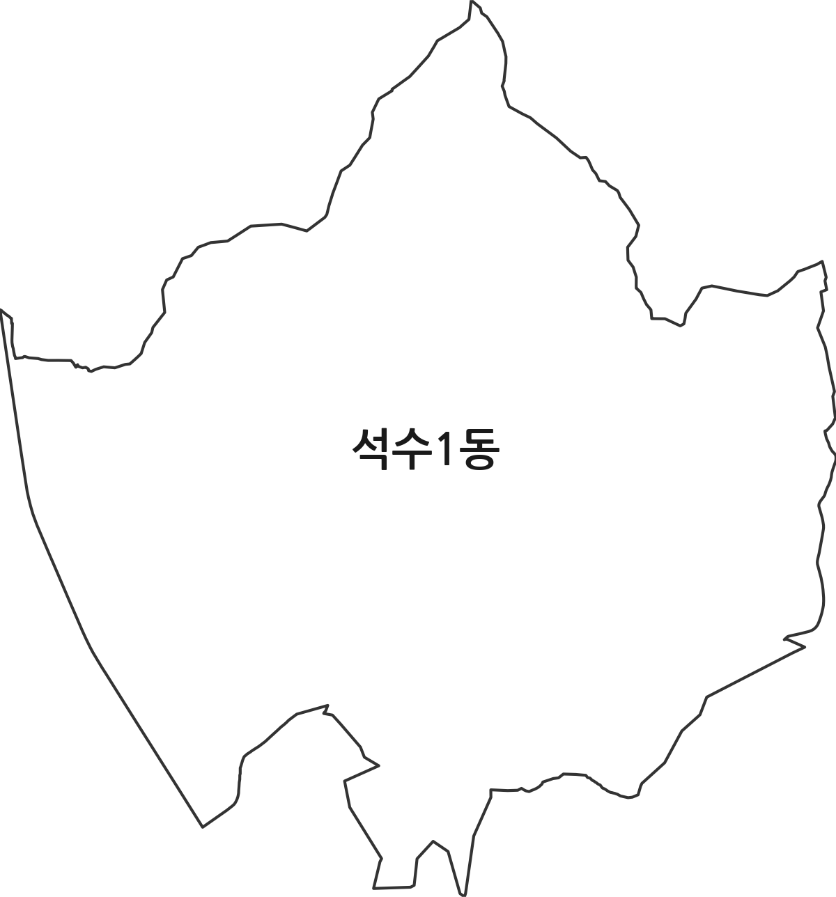 경기도 안양시 만안구 석수1동 행정동 행정구역 경계 지도