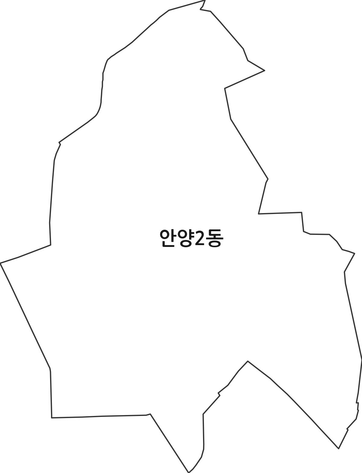 경기도 안양시 만안구 안양2동 행정동 행정구역 경계 지도