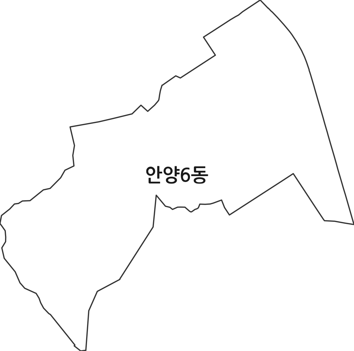 경기도 안양시 만안구 안양6동 행정동 행정구역 경계 지도