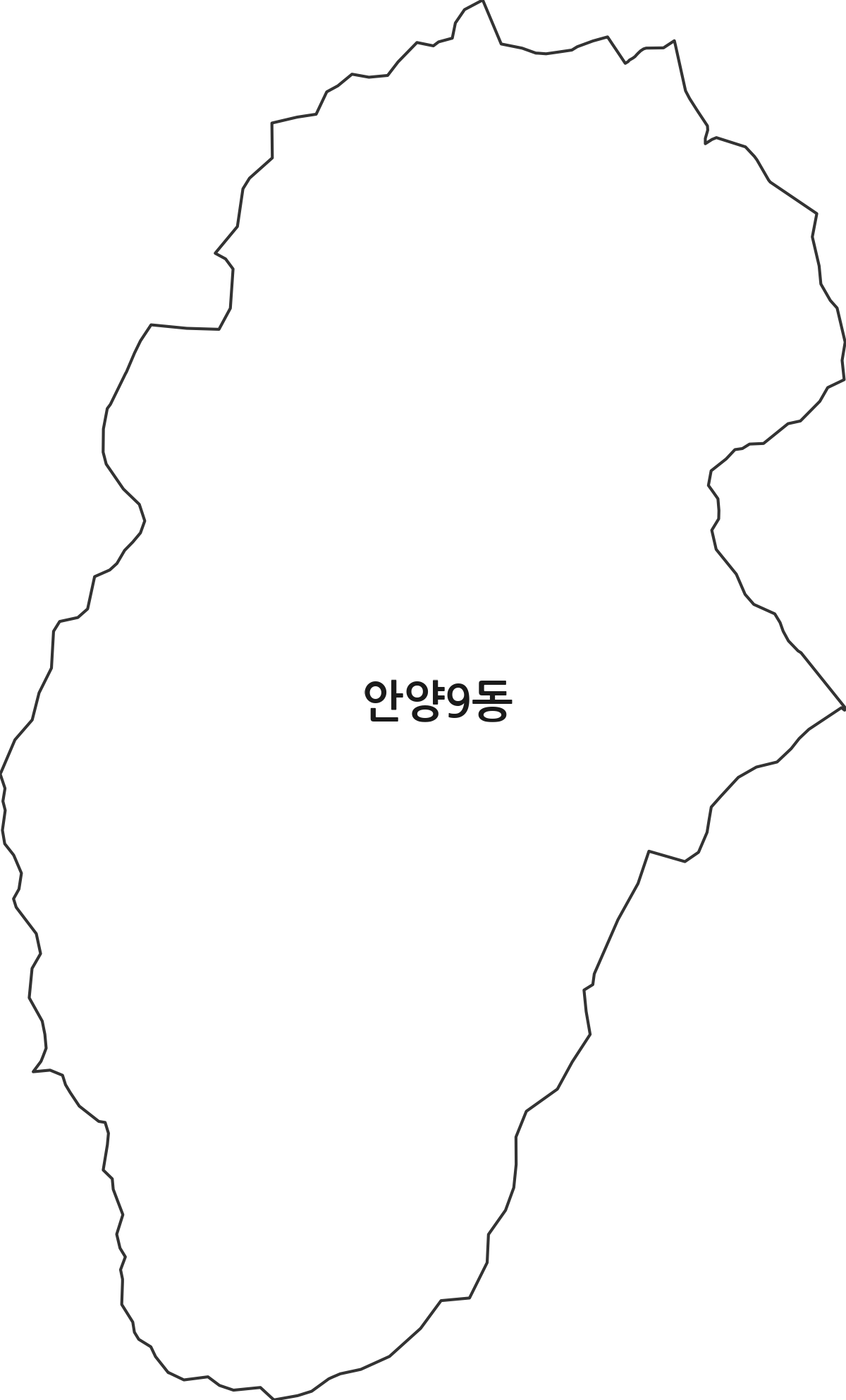 경기도 안양시 만안구 안양9동 행정동 행정구역 경계 지도