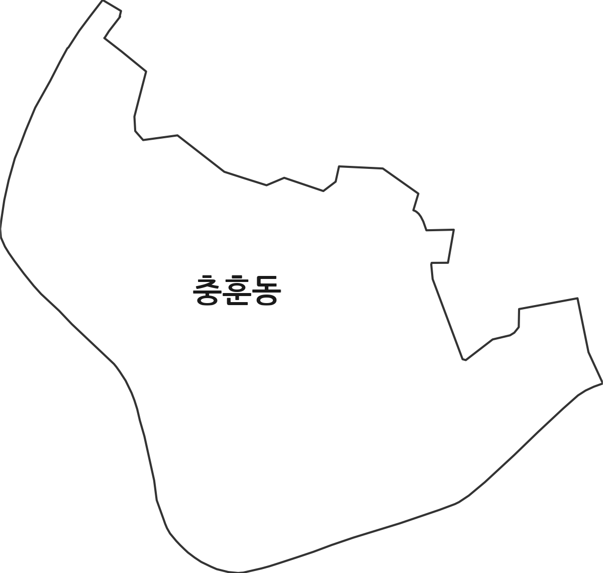 경기도 안양시 만안구 충훈동 행정동 행정구역 경계 지도