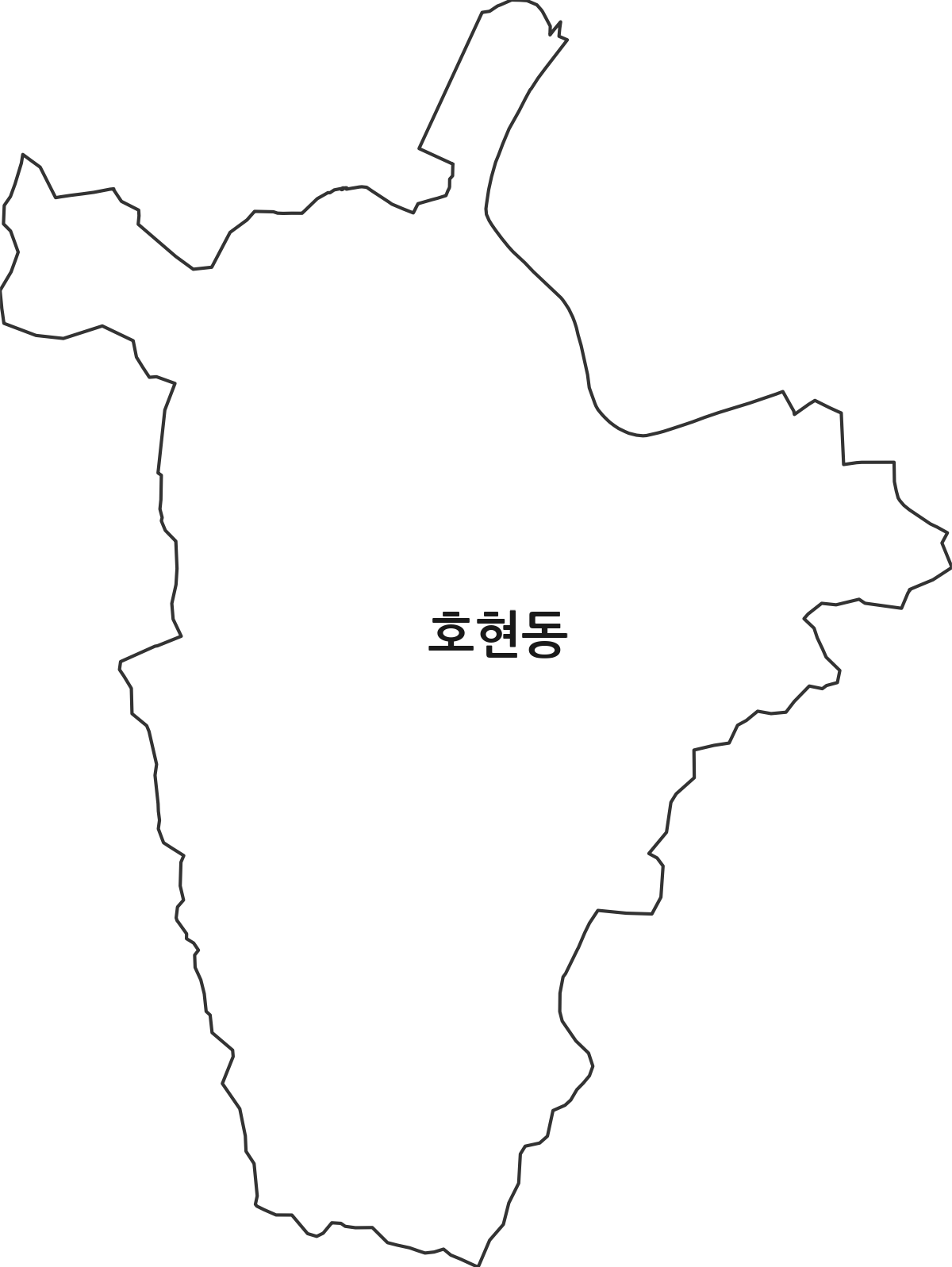경기도 안양시 만안구 호현동 행정동 행정구역 경계 지도