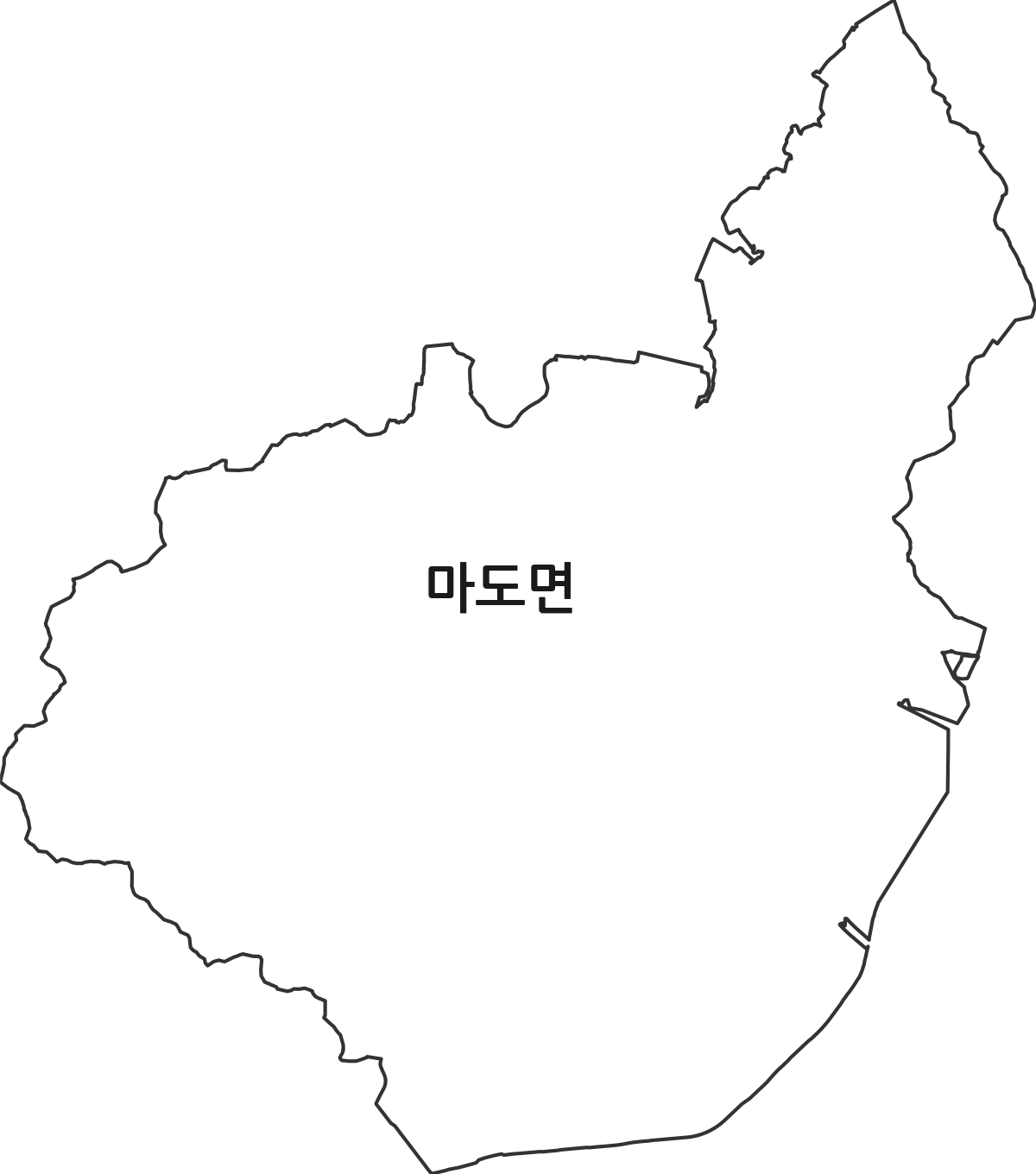 경기도 화성시 만세구 마도면 행정동 행정구역 경계 지도